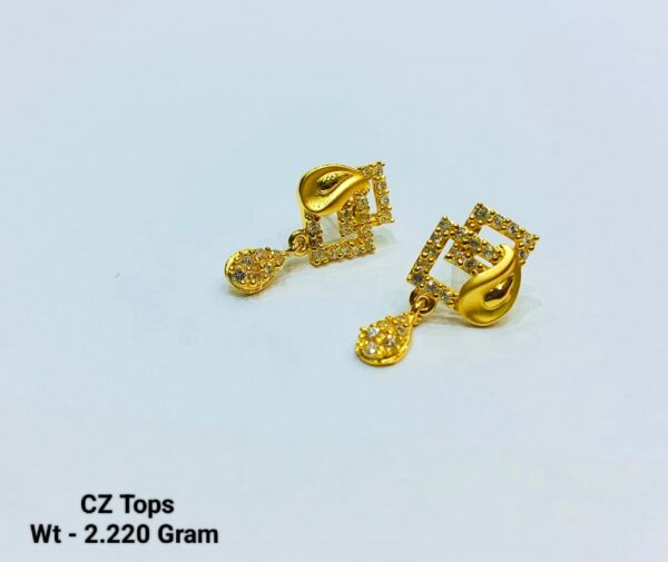 916 Gold Earrings with stone 01