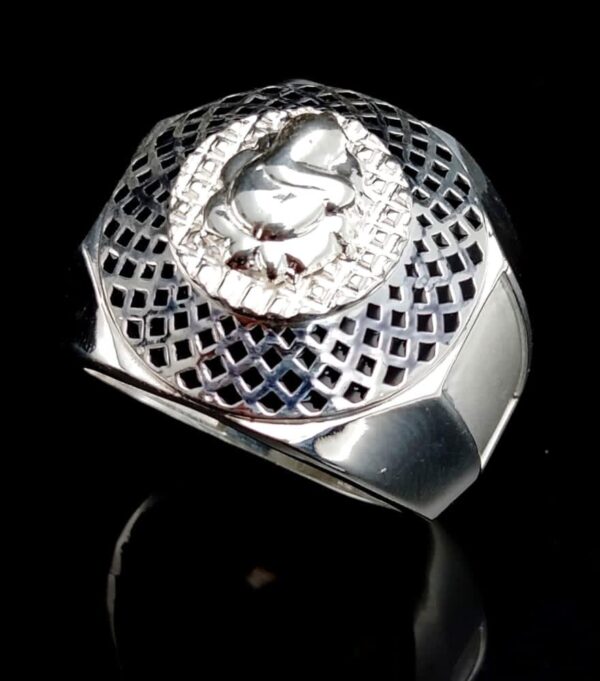 Gent’s Silver Plain Bahubali Ring 16