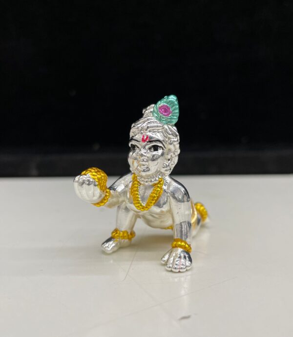 Silver Krishna ji idol 09