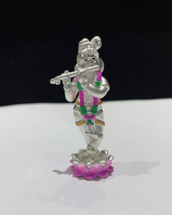 Silver Krishna ji idol 01