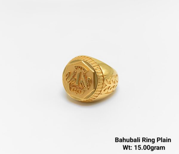 High Quality Gent’s Plain One Rupee Bahubali Rings Emerald Finish-29