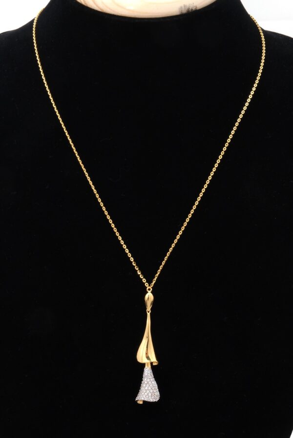 22kt Gold Plain Dokiya mala (Lariet) 15