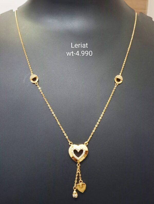 22kt Gold Plain Dokiya mala (Lariet) 17