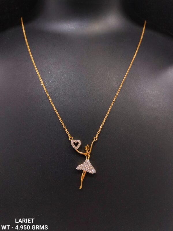 22kt Gold Plain Dokiya mala (Lariet) 19