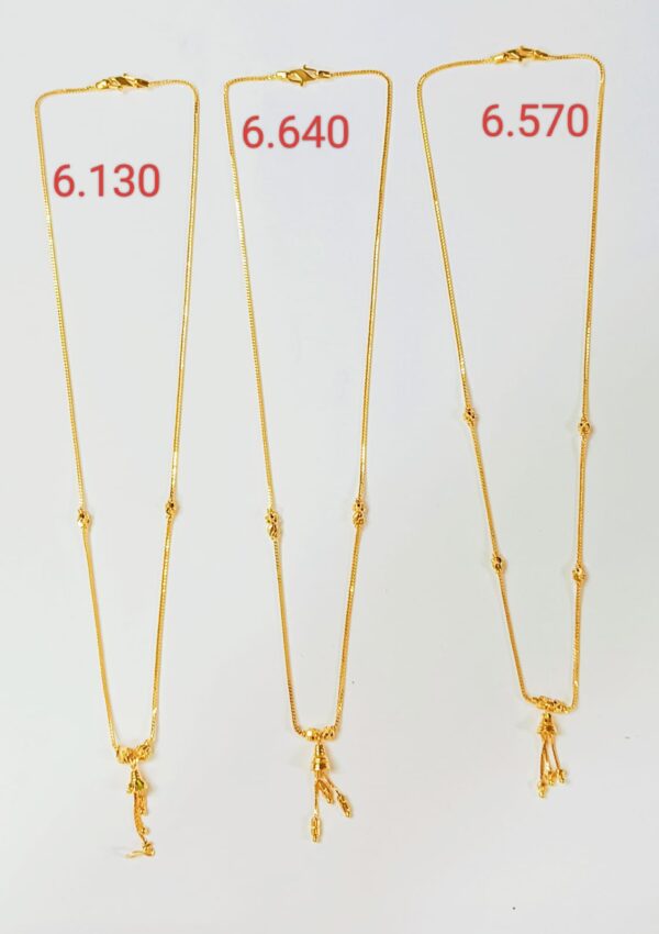 22kt Gold Plain Dokiya mala (Lariet) 23