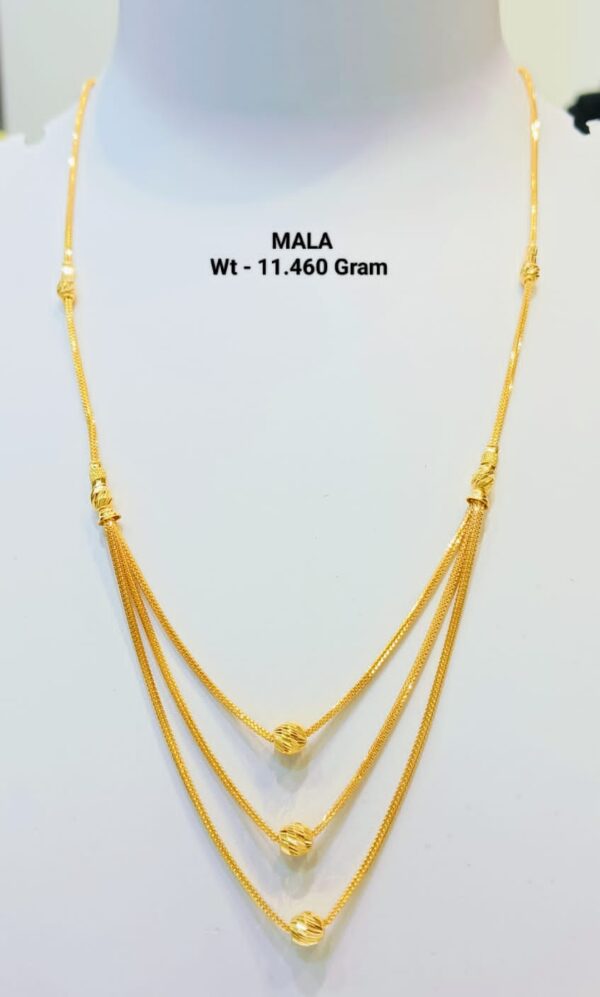 22kt Gold Plain Dokiya mala (Lariet) 34