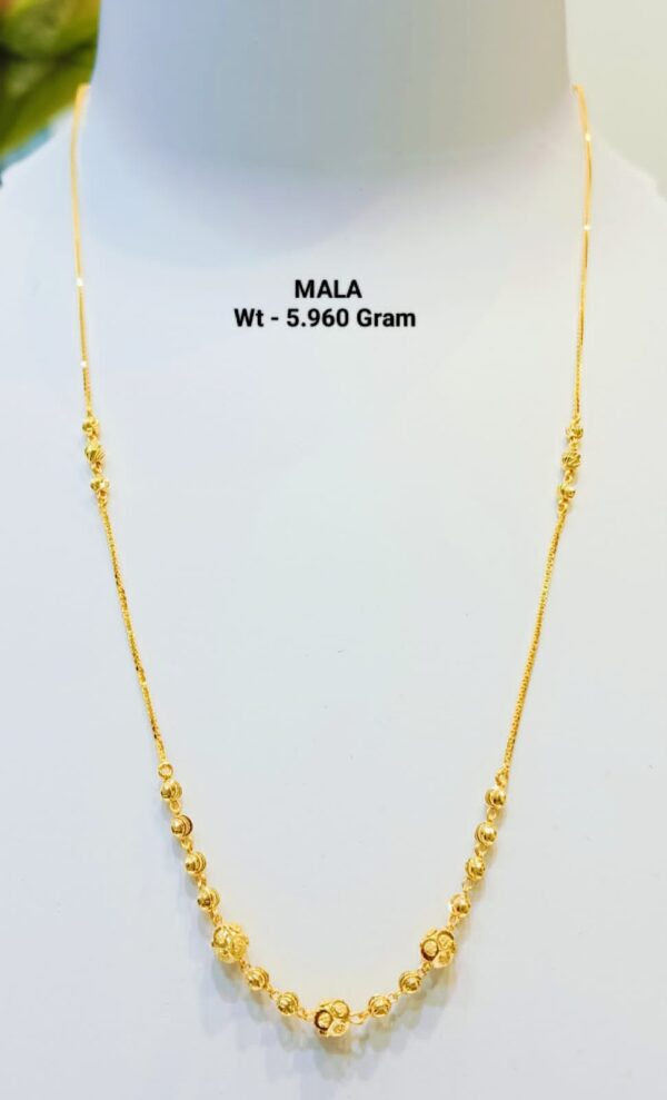 22kt Gold Plain Dokiya mala (Lariet) 36