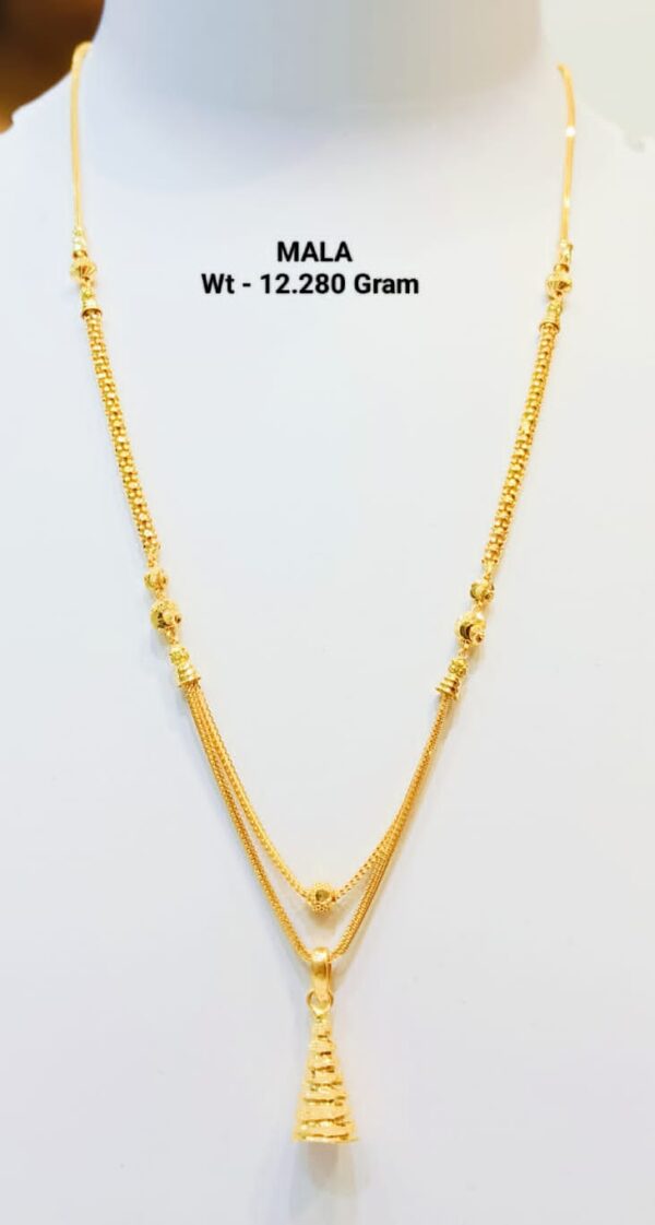 22kt Gold Plain Dokiya mala (Lariet) 37