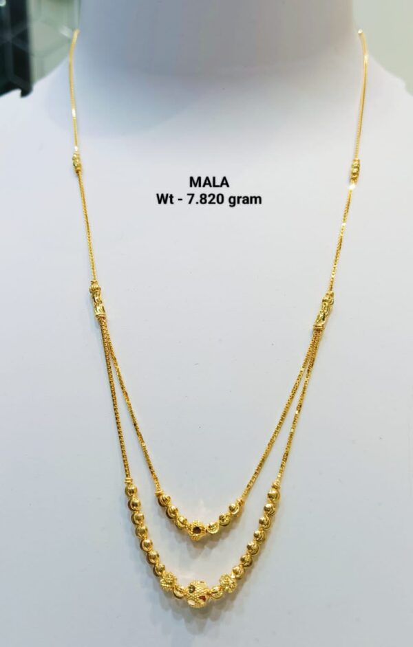 22kt Gold Plain Dokiya mala (Lariet) 40