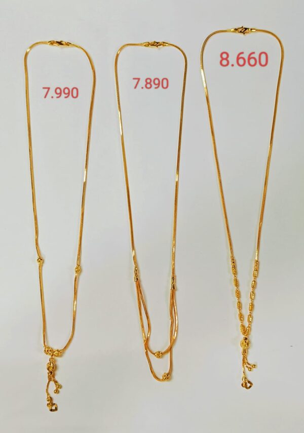 22kt Gold Plain Dokiya mala (Lariet) 27