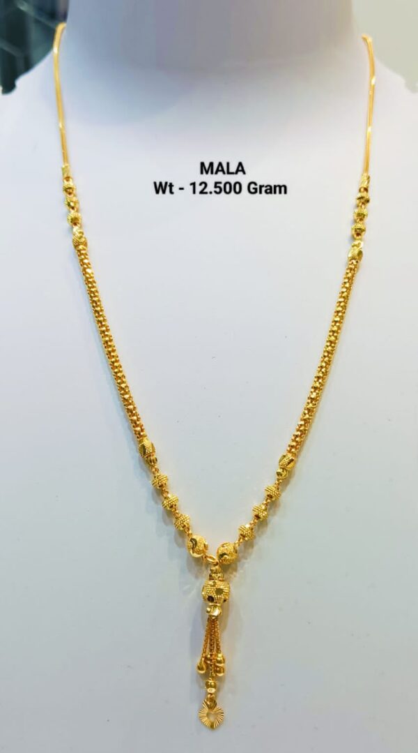22kt Gold Plain Dokiya mala (Lariet) 42