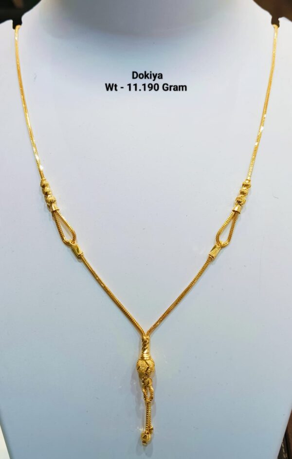 22kt Gold Plain Dokiya mala (Lariet) 50