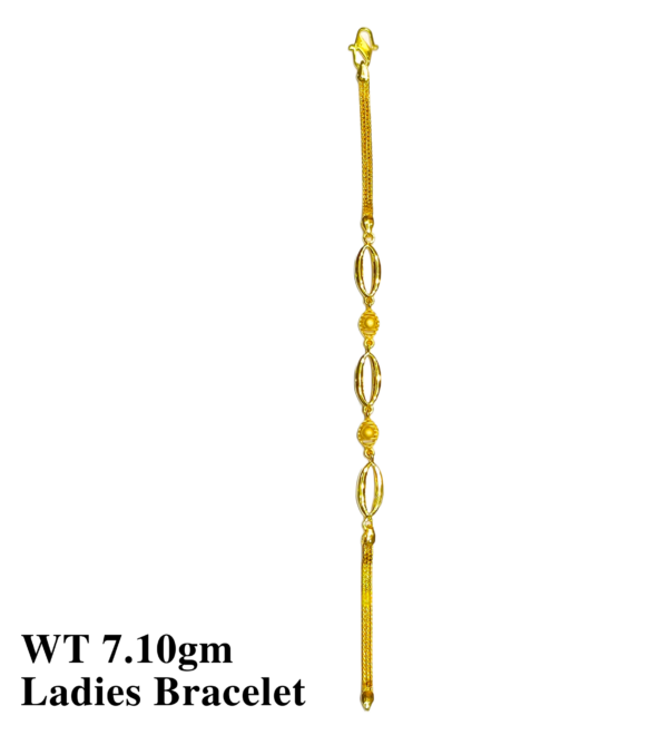 Gold 916 Ladies plain Bracelet 19