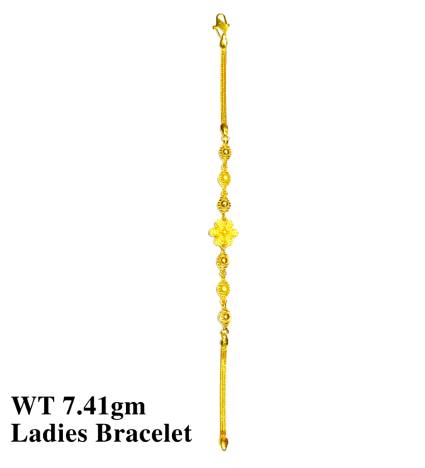 Gold 916 Ladies plain Bracelet 17