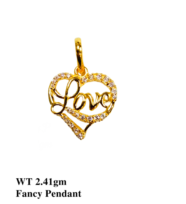 Gold 916 Stone Pendant for Women's 10