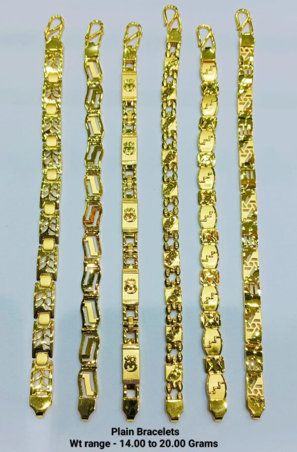 Gold 916 Gent's plain Bracelet 63