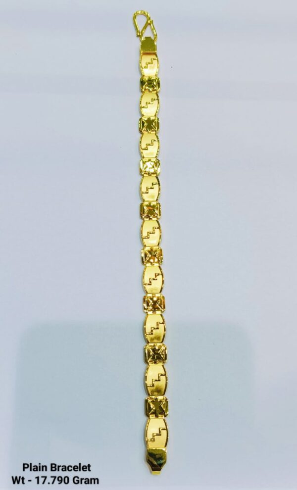 Gold 916 Gent's plain Bracelet 23