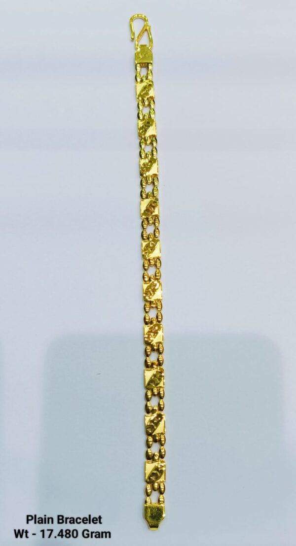 Gold 916 Gent's plain Bracelet 61