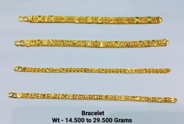 Gold 916 Gent's plain Bracelet 65
