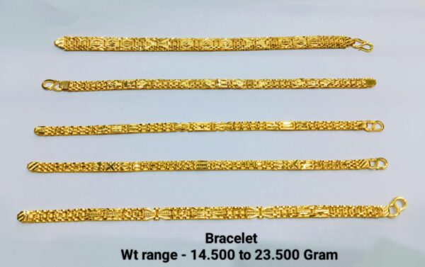 Gold 916 Gent's plain Bracelet 59