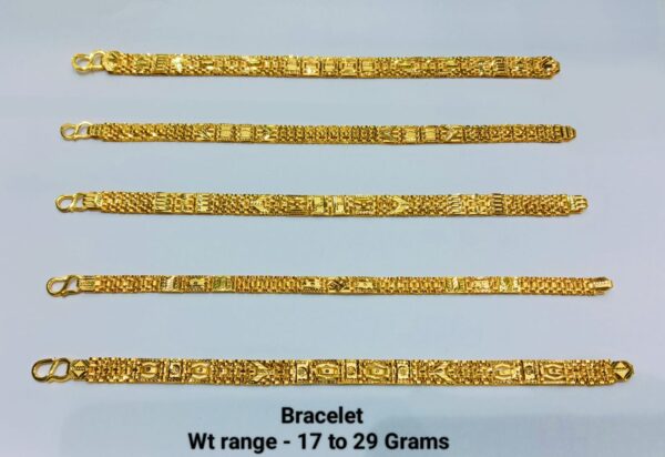 Gold 916 Gent's plain Bracelet 21