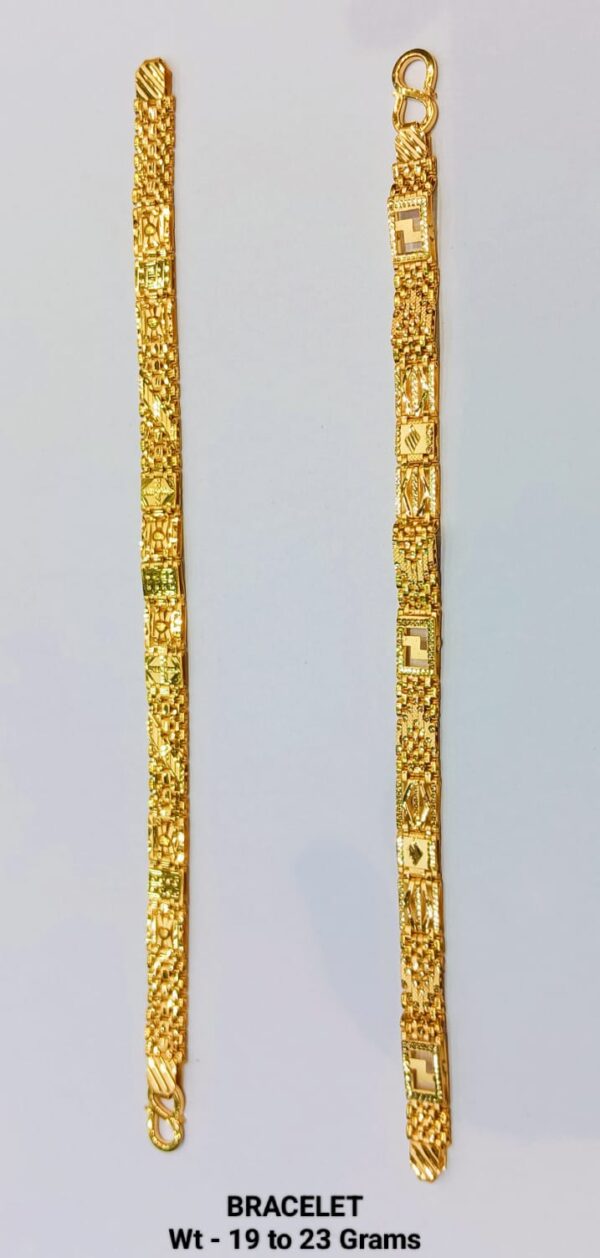 Gold 916 Gent's plain Bracelet 55