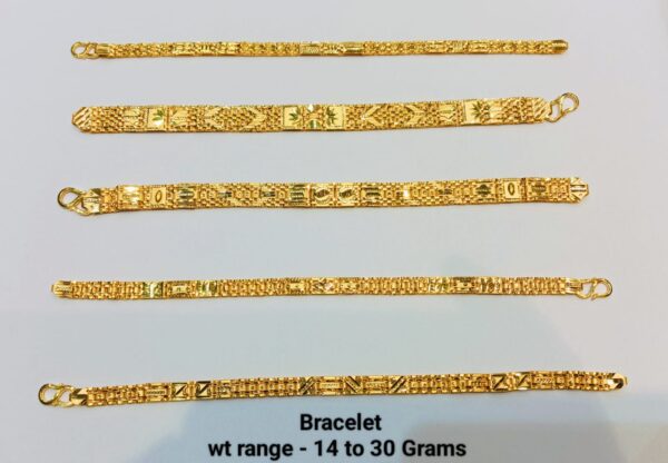 Gold 916 Gent's plain Bracelet 54