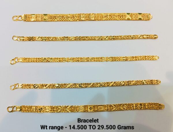 Gold 916 Gent's plain Bracelet 18