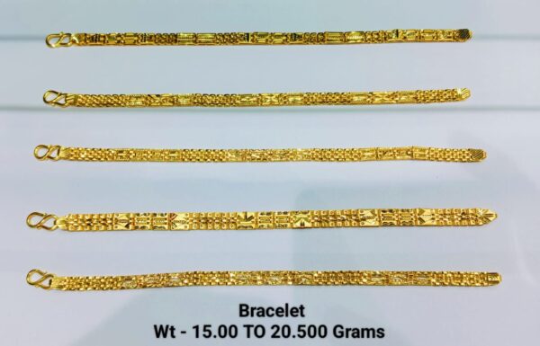 Gold 916 Gent's plain Bracelet 16