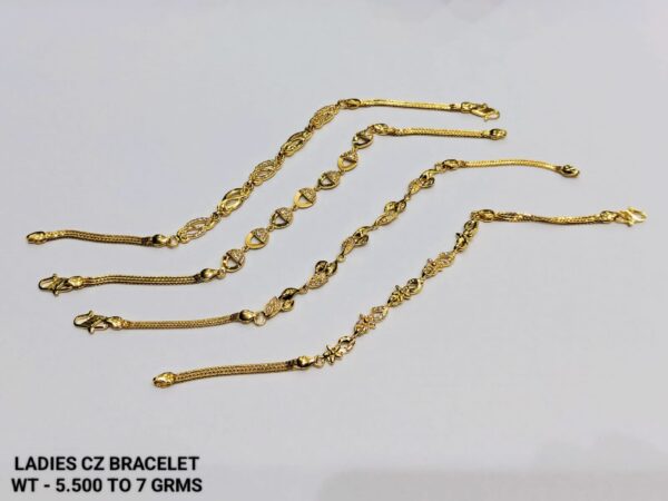 Gold 916 Ladies Stone Bracelet 13