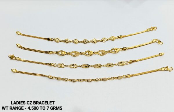 Gold 916 Ladies Stone Bracelet 11
