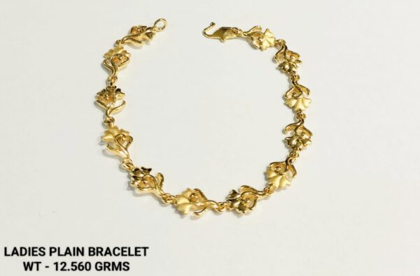 Gold 916 Ladies plain Bracelet 14
