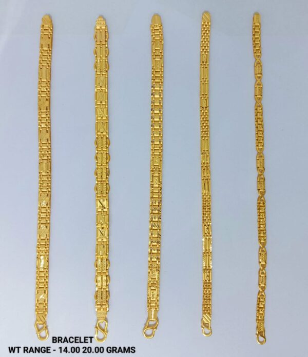 Gold 916 Gent's plain Bracelet 53