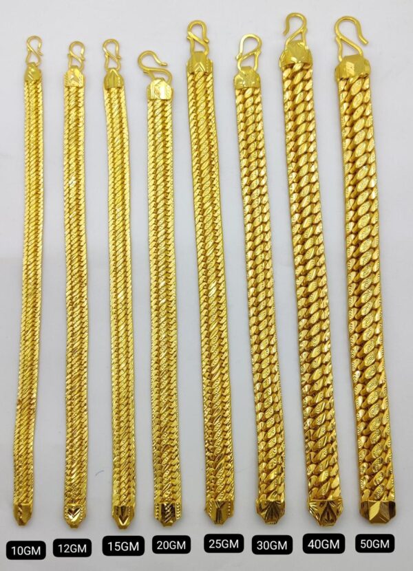 Gold 916 Gent's plain Bracelet 38