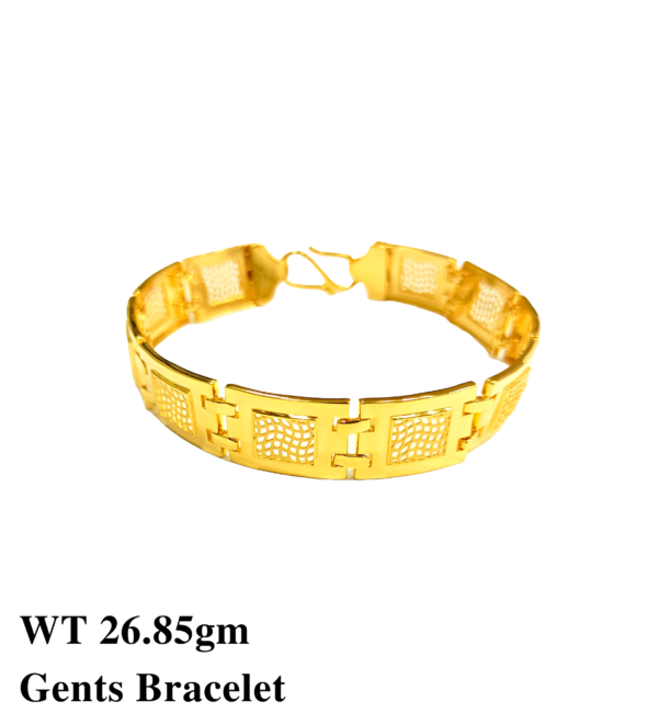 Gold 916 Gent's plain Bracelet 10
