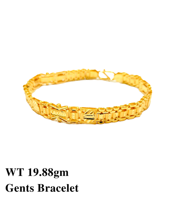 Gold 916 Gent's plain Bracelet 07