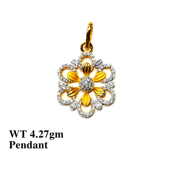Gold 916 Stone Pendant for Women's 23