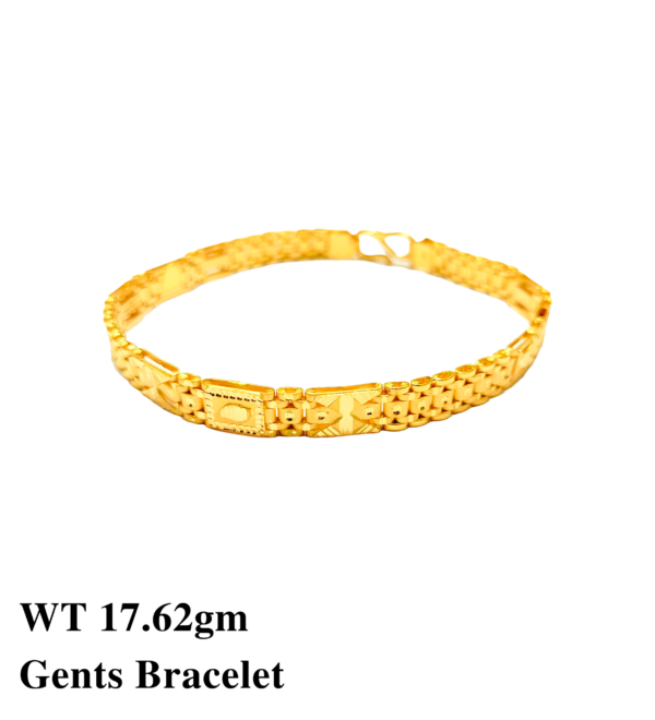 Gold 916 Gent's plain Bracelet 03