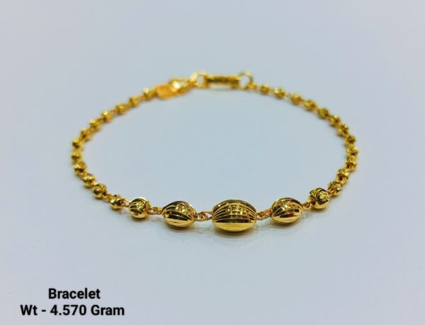 Gold 916 Ladies plain Bracelet 07