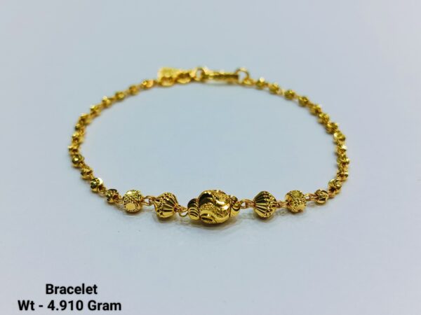 Gold 916 Ladies plain Bracelet 01
