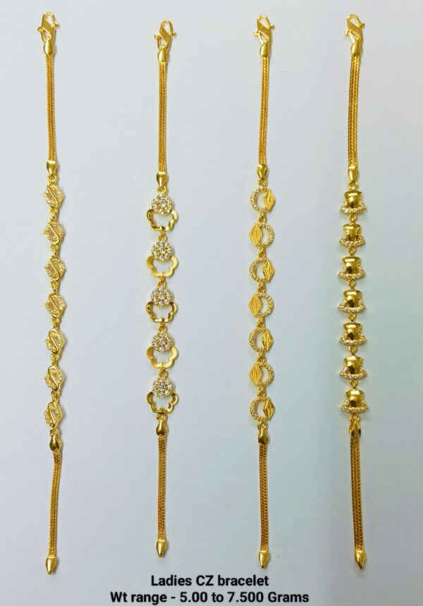 Gold 916 Ladies Stone Bracelet 04