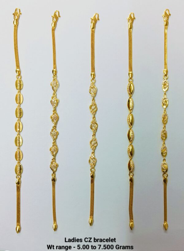 Gold 916 Ladies Stone Bracelet 03