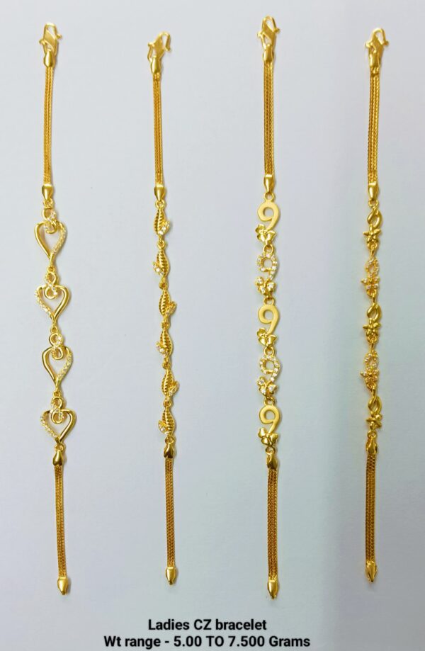 Gold 916 Ladies Stone Bracelet 09