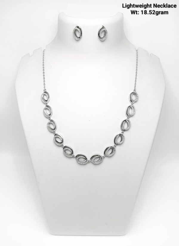 Designer 925 Sterling Silver Necklace and Earring Set - 18g