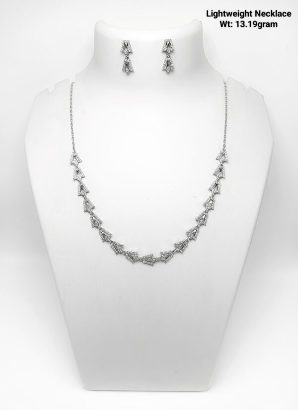 Modern White Metal Halo Jewelry Set with Square and Round Accents