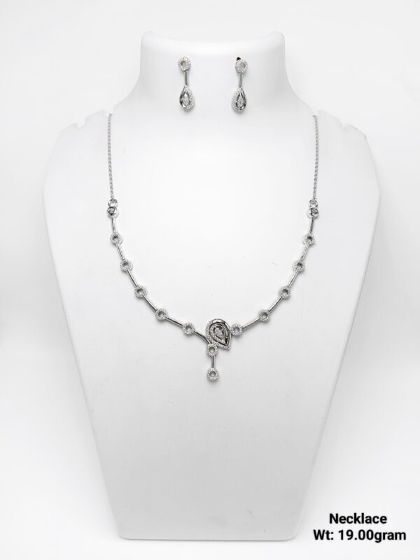 Latest Design 925 Sterling Silver Necklace and Earring Set - 19g