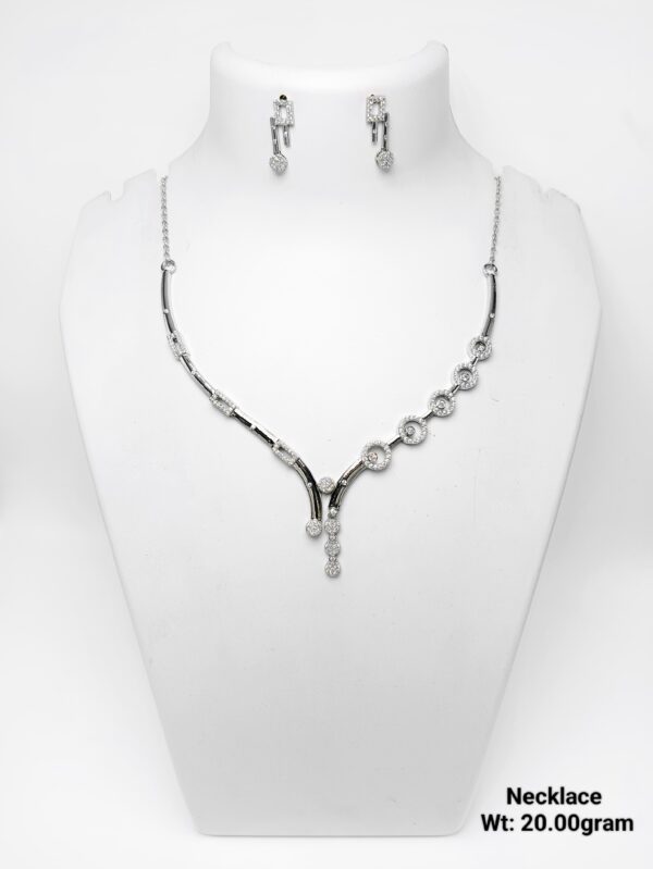 Latest Design 925 Sterling Silver Necklace and Earring Set - 20g