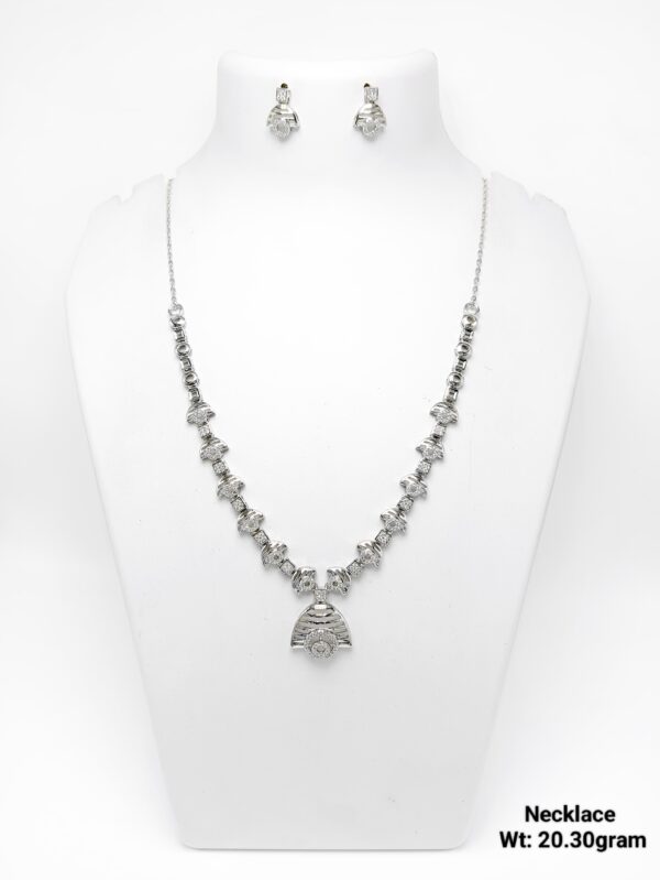 Latest Design 925 Sterling Silver Necklace and Earring Set - 20g