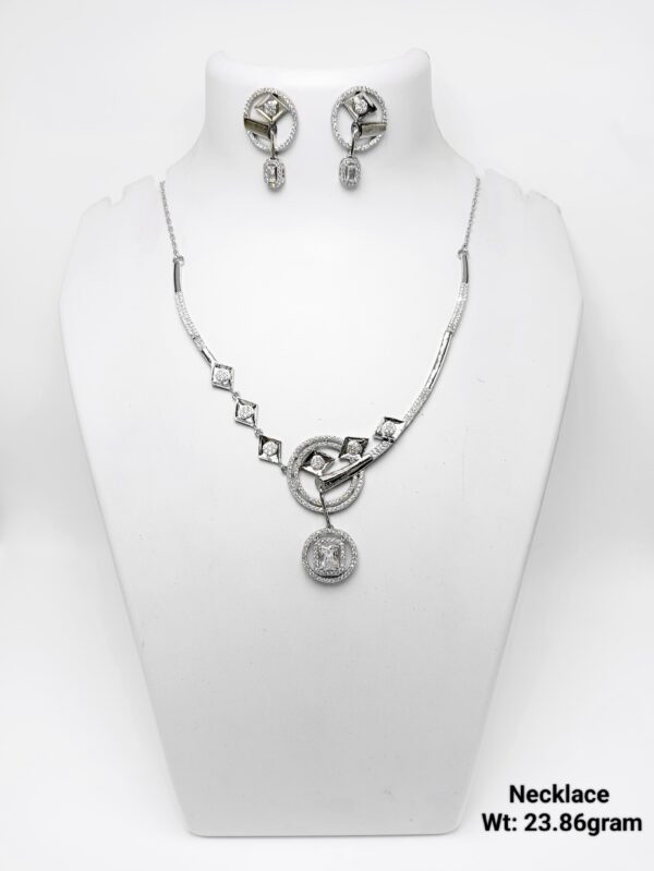 Latest Design 925 Sterling Silver Necklace and Earring Set - 23g