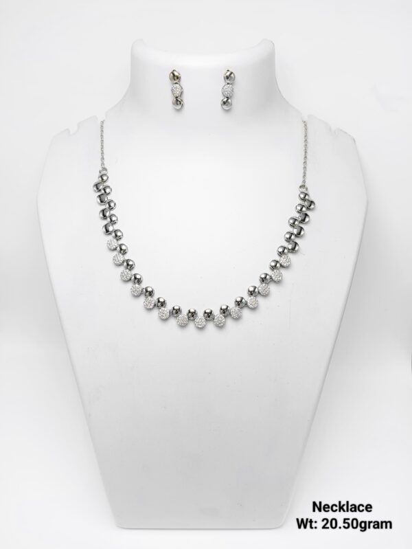 Latest Design 925 Sterling Silver Necklace and Earring Set - 20g
